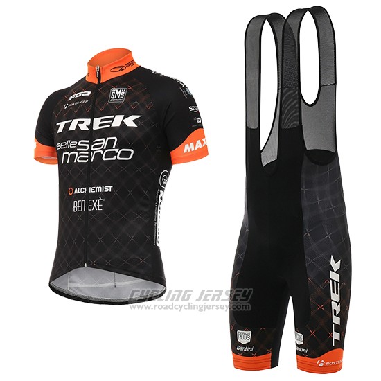 2017 Cycling Jersey Trek Black Short Sleeve and Bib Short